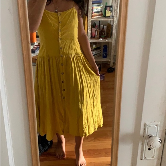 Urban Outfitters Dresses & Skirts - Yellow midi dress from urban outfitters